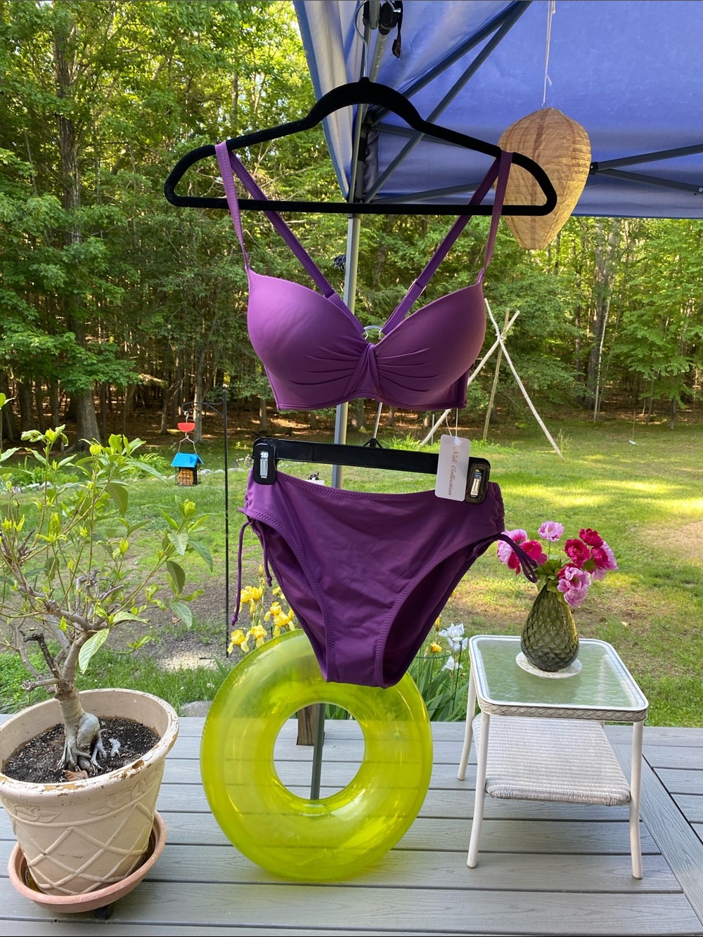 Kalli Collection Purple Twist-Front Bikini Set NWT